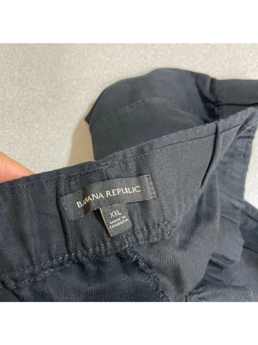 NWT Banana Republic Women's XXL Black Tapered Crop Pants Linen Blend  B1696
